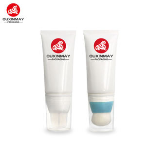 Ouxinmay Tube vide pour outils de maquillage, tube de brosse à cheveux, emballage cosmétique, tube ovale souple à presser, tube de lavage du visage avec tête de brosse en silicone - Product Image 2