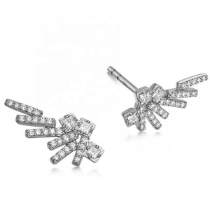 Pendientes de tuerca de diamante Acampanados para mujer, joyería bonita, <span class=keywords><strong>cometa</strong></span>, venta al por mayor - Product Image 6