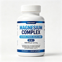 MOQ 100 PIÈCES – NOUVEAU – Capsules de Magnésium Complexe 12-en-1 Personnalisables avec Votre LOGO – Complément pour Soutenir les Os et les Muscles, Favorise un Sommeil Réparateur
