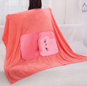 Bojay-Manta de felpa de dibujos animados para aire acondicionado, suave, personalizado, portátil, chal con cremallera, estampado clásico, de lujo - Product Image 2
