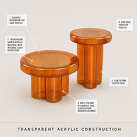 Modernes Design Glas Kaffee- & Teetisch Transparente Blütenblätter Eckstück für Wohn- & Schlafzimmer Hotel Kombinationsmöbel