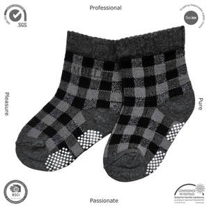 Calzini da cortile per bambini per bambini con motivo a quadri e altezza dell'equipaggio - Product Image 1