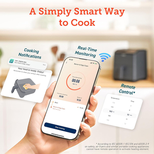 Horno de freidora de aire inteligente QANA <span class=keywords><strong>Dual</strong></span> <span class=keywords><strong>Blaze</strong></span> 6.4L Elementos de calentamiento doble Libro de cocina Sin precalentamiento Control de aplicación 12 funciones - Product Image 3