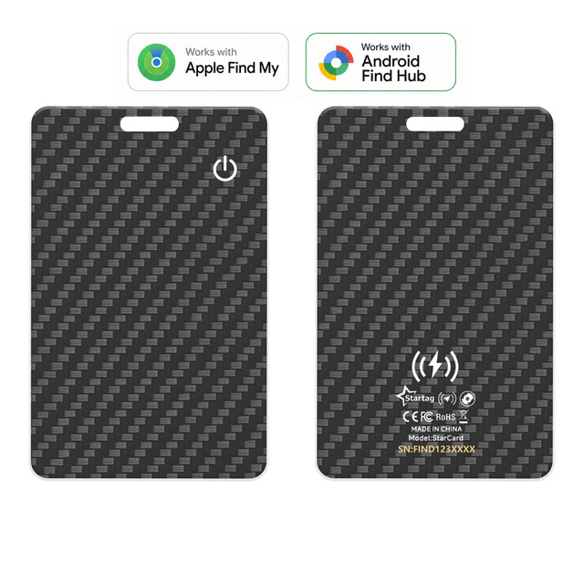 Apple Find My  Google Find My Device Smart Tracker GPS Card Dual System Slim Wallet GPS Finder Locator Slim Tracking Card