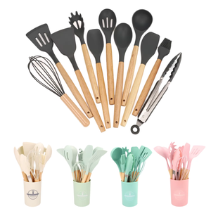 Kitchenaid 12-Piece Food-Grade Silicone Utensil <strong>Set</strong> with Wood Handles Stainless Steel <strong>Kitchen</strong> Tools for Home Use Packaged in <strong>Box</strong> - Product Image 1