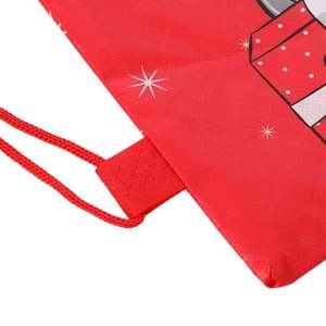 Bolsa de Tela No Tejida con Cordón y Estampado Digital de Papá Noel y Reno, con Logotipo Personalizado, para Regalo Promocional, Mochila con Cordón Navideña - Product Image 6