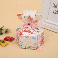 Vase hexagonal islamique personnalisé mariage bonbons chocolat avec ruban perle cadeau faveur petite boîte
