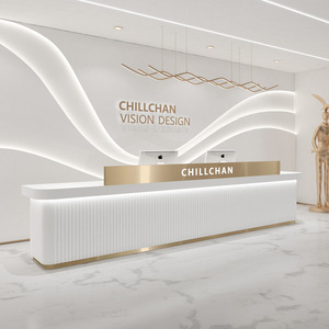 Front Desk Reception Counter Irregular Art Shape Cashier Desk Welcome <b>Table</b> for Hotel Lobby Beauty Salon Commercial Project - Product Image 3