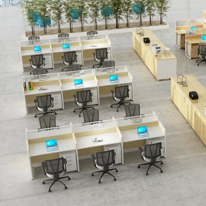 Postes de travail modernes pour personnel de bureau commercial avec cloisons et panneaux en bois, adaptés aux applications extérieures en milieu hospitalier - Product Image 5