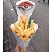 Emballage personnalisé écologique, support de cône, tasse de pop-corn, frites de poulet frites, emballage de restauration rapide en papier