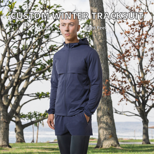 Conception de survêtements d'hiver personnalisés imprimés, légers, à capuche, respirants, en polyester/coton, à manches longues, pour le jogging - Product Image 2