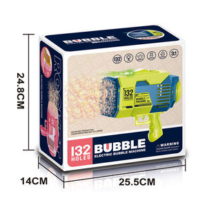 Pistolet à bulles 132 trous, rechargeable par USB, avec lumières LED colorées, pour enfants, idéal pour les fêtes en plein air, cadeau - Product Image 6