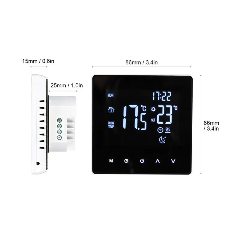Controlador de temperatura de termostato inteligente para agua o controlador de termostato WiFi eléctrico Caldera de gas Funciona con toque inteligente
