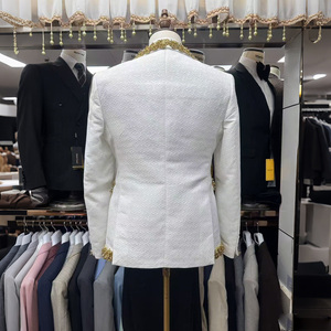 Trajes de Hombre de Lujo Hechos a Mano con Cuentas y Pedrería, Conjunto de 3 Piezas para Boda, Novio, Fiesta Formal, Traje de Esmoquin - Product Image 3