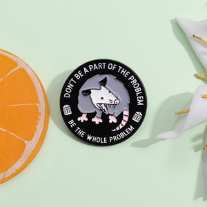 可爱圆形动物珐琅别针马牛猫老鼠河豚胸针翻领徽章卡通动物饰品礼物给孩子朋友 - Product Image 5