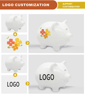 Tirelire Cochon en Céramique Personnalisée en Gros OEM/ODM, Tirelire 3D pour Enfants, Boîte à Économies pour Compter les Pièces, Cadeau Idéal