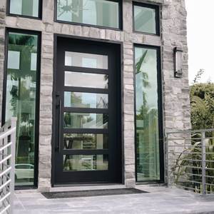 Portes françaises de style europé<span class=keywords><strong>en</strong></span> <span class=keywords><strong>avec</strong></span> ferronnerie ornementale Isolation phonique Verre <span class=keywords><strong>Bois</strong></span> Acier Extérieur <span class=keywords><strong>Porte</strong></span> de jardin battante pour hôtels - Product Image 6