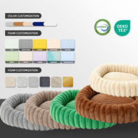 Lit pour chien orthopédique de luxe moderne personnalisé, en mousse à mémoire de forme, forme donut, durable, amovible, lavable, imperméable