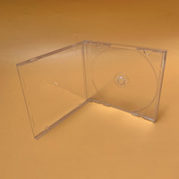 Kotak CD Plastik Transparan Tempat Penyimpanan Single Disc dengan Penutup Insert Desain Kristal Model H02 Buatan Guangdong