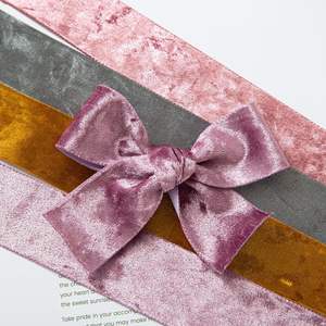 3.8cm <span class=keywords><strong>Flocage</strong></span> Velours Sangle DIY Cadeau Emballage Rubans Gâteau Accessoire Décoration Ruban Tissé Ruban - Product Image 4