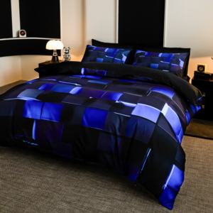 Set Letto in Fibra di Poliestere a Quattro Pezzi per Casa, Personalizzabile, Morbido e Traspirante, Elegante Motivo a Nodi - Product Image 2