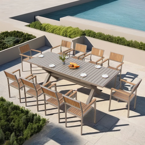 Juego de Mesa y Sillas de Aluminio para Jardín y Patio, Mesa Extensible de Aluminio, Suministro de Fábrica - Product Image 2