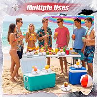 Lot de 17 supports flottants gonflables en plastique pour boissons, flotteurs de boisson en forme de balle de baseball, cadeau d'équipe, support de boisson réutilisable pour piscine et fête