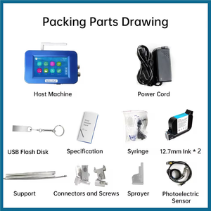 온라인 산업 날짜 코더 번호 로고 터치 스크린 TIJ 잉크젯 프린터 용 25.4mm 더블 헤드 열 잉크젯 프린터 기계 - Product Image 6