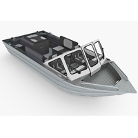 Bateau commercial à moteur de jet de ski en aluminium tout soudé au meilleur prix pour la pêche en lac avec moteur hors-bord électrique et coque en aluminium