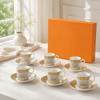 Ensemble de tasses à expresso de luxe de style européen, 70 ml, tasses à expresso haut de gamme, tasses à thé de l'après-midi pour restaurant, boîte cadeau