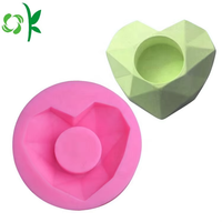 OKSILICONE Béton Planteur Silicone Moule Pot De Fleur Moule DIY À La Main Fleur Mini Ciment Plantation Coeur Forme Moule Réutilisable