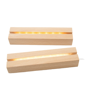 ฐานโคมไฟ LED รูปทรงสี่เหลี่ยมผืนผ้า ทำจากไม้บีช ใช้พลังงานจาก USB พร้อมไฟ RGB สีขาวอบอุ่น ดีไซน์ทันสมัย สำหรับอุปกรณ์ตกแต่งแสงสว่างในห้องนั่งเล่น - Product Image 1