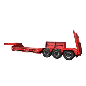 Factory Price 3 4 Axles Excavator Delivery Lowboy Lowbed Semi Trailer Low Bed Trailer Low Loader 4 Axles 60 70 80 Tons