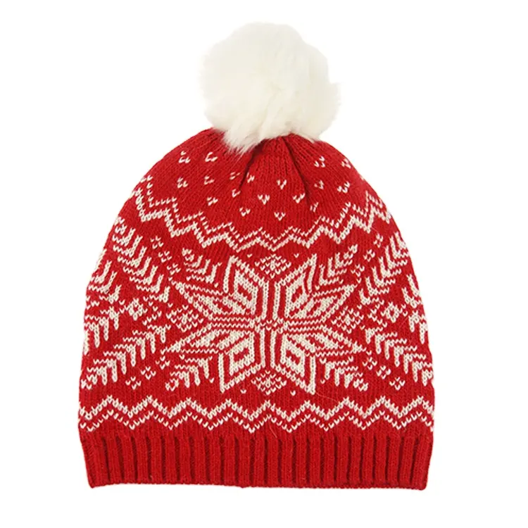 Simple Unisex Wholesale Cheap Acrylic Custom Embroidery Crochet Knitted Winter Kids Hat Pom Beanie