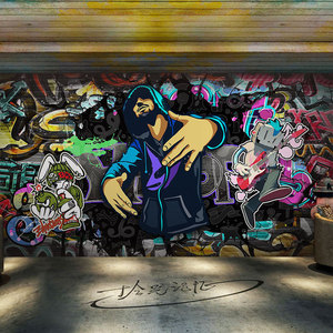 Papier peint 3d Trendy Hip-Hop Style Magasin de vêtements pour hommes <span class=keywords><strong>Fond</strong></span> <span class=keywords><strong>d</strong></span>'<span class=keywords><strong>écran</strong></span> Graffiti <span class=keywords><strong>D</strong></span>écoration de salle de classe Papier peint Revêtement mural - Product Image 3