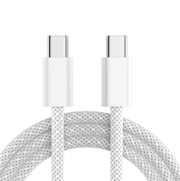 Câble USB-C vers USB-C en nylon tressé durable, 60W 3A, charge rapide PD, synchronisation des données pour ordinateurs portables, tablettes et smartphones