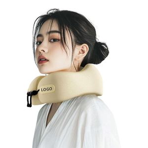 Oreiller cervical en polyester blanc personnalisé en gros 2026 pour avion et train - Product Image 1