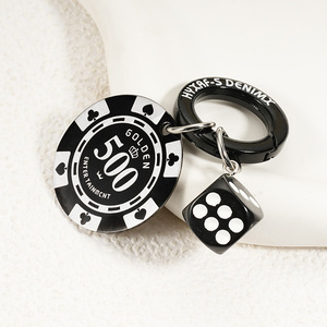 พวงกุญแจลูกเต๋าสแตนเลสแบบหมุนได้ รุ่น Texas Luckystrike Lone Bet ยอดขายดีข้ามพรมแดน - Product Image 2