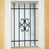 Parrilla de ventana de hierro forjado brillante Diseño Última moda Vallas y ventanas para casas Nuevo diseño Valla Bar