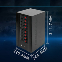 Nouveau châssis de serveur NAS à échange à chaud de stockage domestique IPFS 8 baies de disque dur supportant la carte mère mini-itx et la carte GPU cloud computing