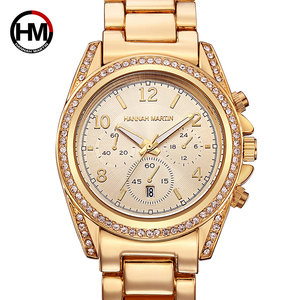 <span class=keywords><strong>HANNAH</strong></span> MARTIN WATCH FACTORY Montre de luxe pour femme, anti-magnétique, étanche, bracelet 3 bar, 40 mm, or rose, 18 mm, diamant, tendance - Product Image 6