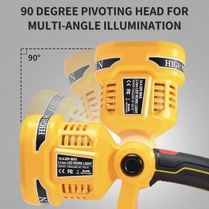 Lámpara de luz LED de 12W con puerto USB para exteriores, iluminación de emergencia para <span class=keywords><strong>Dewalt</strong></span> <span class=keywords><strong>DCB140</strong></span> DCB181 DCB200 DCB205, batería de ion de litio, novedad - Product Image 6