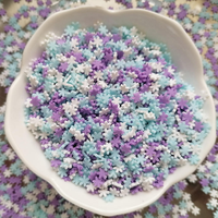 1000g de mélange de flocons de neige violets, bleus et blancs pour slime DIY, tranches de paillettes en argile polymère