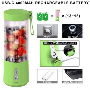 Meistverkaufter 400ML Tragbarer Mixer 6 Edelstahlklingen USB-Aufladbarer Mini Elektrischer Entsafter Reise-Smoothie-Maker - Product Image 4