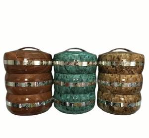 Boîte à lunch isotherme empilable 3 niveaux 4,5 L au design élégant avec bordure dorée <span class=keywords><strong>pour</strong></span> la restauration événementielle - Product Image 1