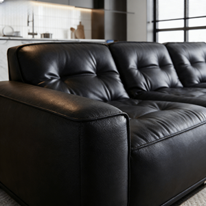 Nuevo Sofá de Cuero Genuino de Lujo Urbano, Diseño Cuadrado, Esponja Duradera, Fácil de Limpiar, Estructura Resistente, Muebles para el Hogar - Product Image 3