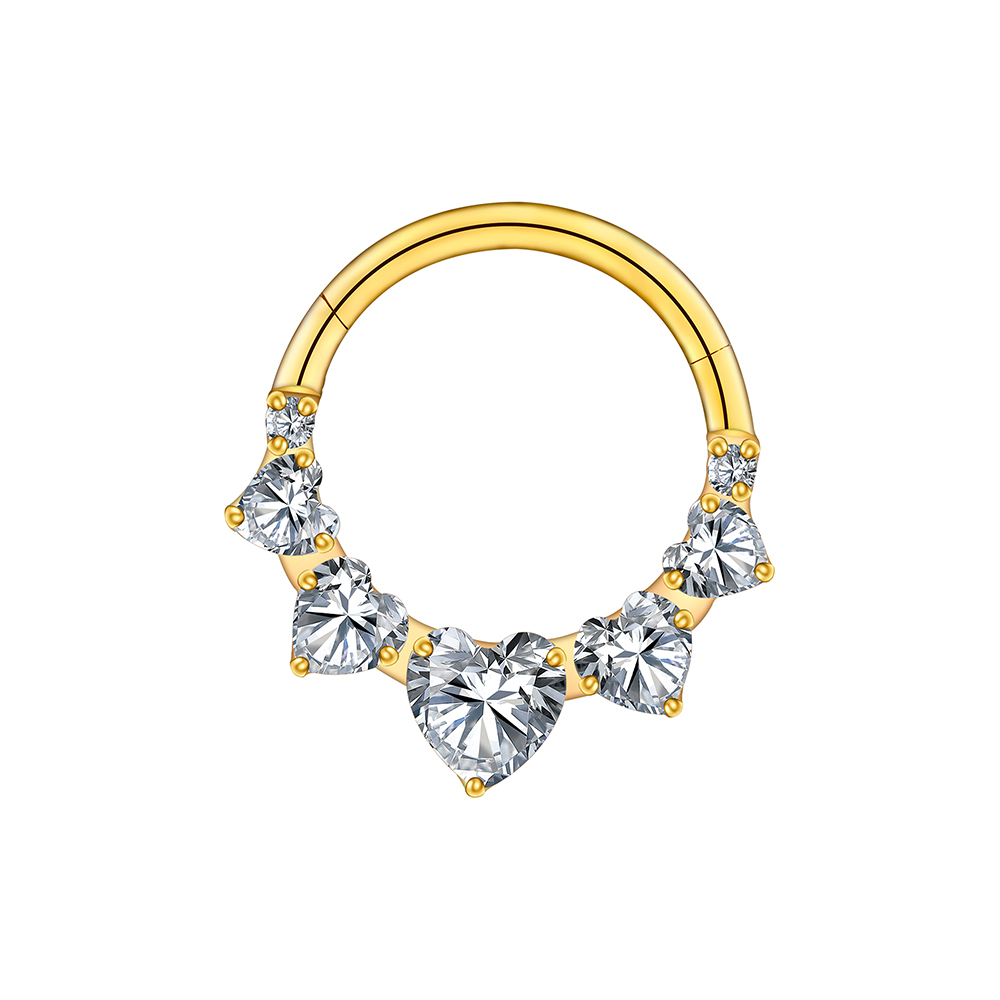 Titanium PVD gold/clear CZ