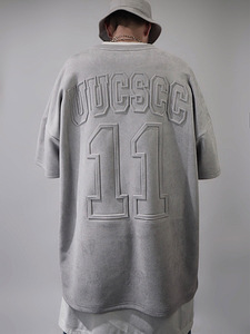 T-shirt da <span class=keywords><strong>Uomo</strong></span> Oversize in Camoscio con Stampa, <span class=keywords><strong>Tendenza</strong></span> Hip-hop Estiva, Marca <span class=keywords><strong>di</strong></span> Fabbrica - Product Image 3