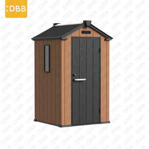 Abri de jardin à pignon incliné de 1,2 m pour outils, armoire <span class=keywords><strong>extérieure</strong></span> en résine peu encombrante, pour jardin, cour arrière, cour latérale, patio, avec porte simple verrouillable pour l'organisation - Product Image 1