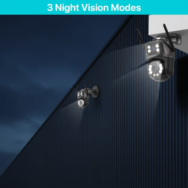 8MP 4K HD WiFi PTZ IP Camera Outdoor AI Auto Tracking Color Night Vision Two Way Audio Memory Card & Cloud Storage